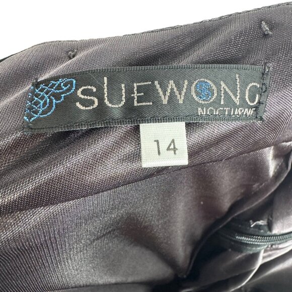 Sue Wong Nocturne Beaded Silk Ombre Babydoll Dress Whimsigoth Fairy Grunge Sz 14 - Picture 4 of 13